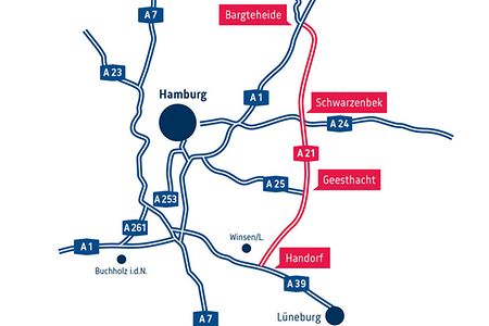 Fortf&uuml;hrung der A 21 bis zur A 39 und A 7
