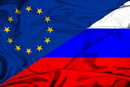 Flagge: Russland und Europa